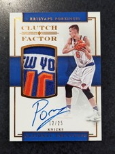 2016-17 National Treasures CLUTCH FACTOR Kristaps Porzingis Auto #12/25