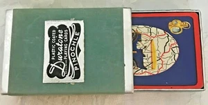 Duratone Plastic Coated Pinochle Playing Cards Features Old Car and Map - Picture 1 of 3