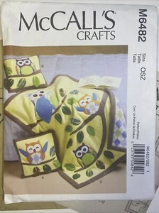McCall's Craft Sewing Pattern M6482 Pillow 14" x 14" Quilt  34" x 45" Owls UNCUT - Picture 1 of 5