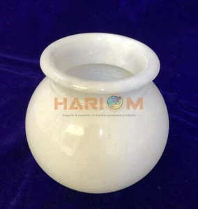 4"x3" White Handicraft Marble Pot & Lota Kitchen & Dining Decorative Gifts D126 - Picture 1 of 4