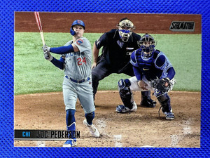 2021 #183 Joc Pederson Topps Stadium Club Baseball Black Foil Chicago Cubs