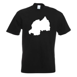 Ruanda Umriss Kontur  T-Shirt Motiv bedruckt Funshirt Design Print - Picture 1 of 19