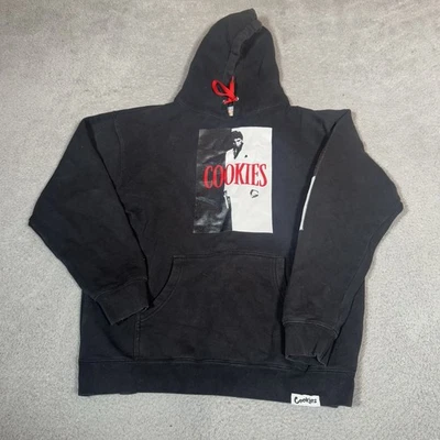 Sudadera con Capucha Cookies Scarface Para Hombre Grande Negra Pullover Gráfico Y2K Foto 1 de 4