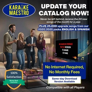 KARAOKE UPDATE 25.000 SONGS VON 2020-2025 FÜR ENGLISCH & SPANISCH PACK - Bild 1 von 3