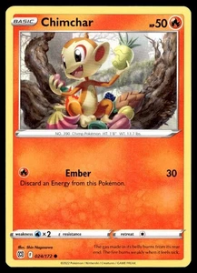 Chimchar 24/172 Pokemon Card Brilliant Stars Common 50 HP Near Mint IK - Picture 1 of 2