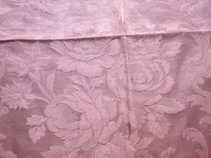 Vintage 50er 60er Damast Jacquard Blumen Stoff Altrosa 45,5" breit x 1 Yards - Bild 1 von 5