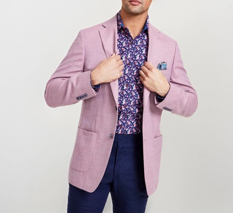 Tallia Men's Purple Slim-Fit Weave Wool-Blend Sport Coat Size 42L