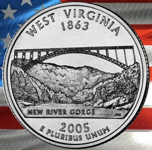 2005 P West Virginia State Quarter Circulated US Mint Collectible π - Picture 1 of 4