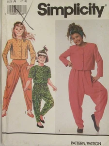 Retro OOP SIMPLICITY 7347 Mädchen Hose drapierte Hose & Top MUSTER 7-8-10-12-14 UC - Bild 1 von 3