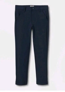 NEW BOYS CAT & JACK NAVY BLUE REGULAR FIT QUICK DRY UNIFORM PANTS SIZE 8 HUSKY - Picture 1 of 4