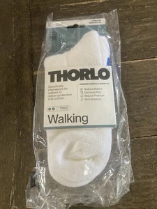 THORLO Moderate Padding Walking Ankle Socks Color White Size Large Brand New! - Picture 1 of 7