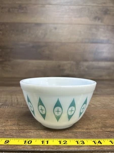 Atomic Eye Vtg Pyrex Mixing Dip Bowl Unmarked Turquoise Blue White Small Rare - Picture 1 of 7