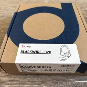 Plantronics Blackwire 3320 USB- Wired Headset With Boom Mic - Black - Picture 1 of 2