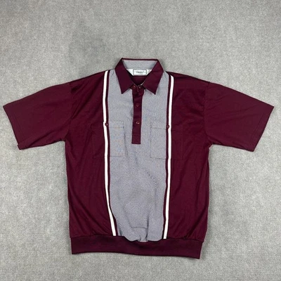 Camisa de boliche vintage anos 80 Palmland Classics malha borgonha L retrô Rockabilly - Imagem 1 de 4