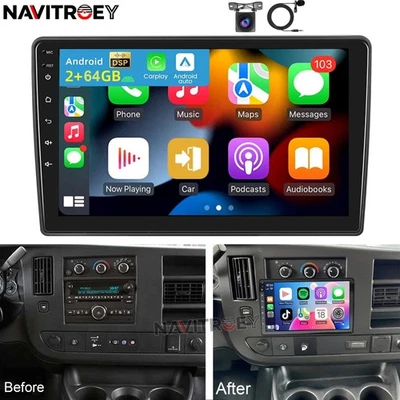 For 2008-2024 Chevrolet Express Android 15 Apple Carplay Car Stereo Radio GPS FM - Image 1 of 4