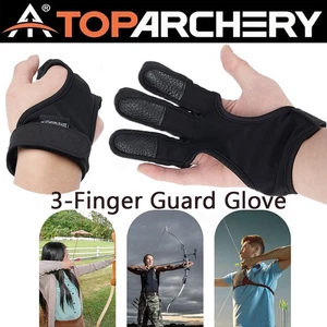 TOPARCHERY 3 Finger Glove Guard Protector For Recurve Longbow Traditional Bow RH - Bild 1 von 9