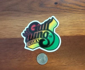 Vintage Style Rasta Gullwing Skateboard Trucks Red Yellow Green Sticker 3.5" 3C - Picture 1 of 1