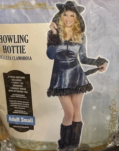 Costume Lupo Hottie Urlante Adulto - Piccolo (2-4) Grigio - Foto 1 di 3