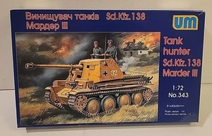 Cacciatore di carri armati tedesco UM WWII Sd.Kfz. Kit modellino 138 Marder III 1/72 n. 343 - Foto 1 di 7