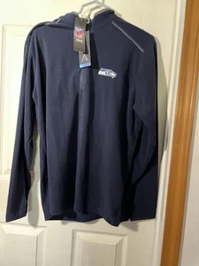 NEW Antigua Men's Seattle Seahawks Glacier Navy Quarter-Zip Pullover Size L - Picture 1 of 8