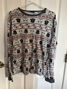 Star Wars Christmas Long Sleeve Top PJs Size XL Kids Darth Vader Troopers - Picture 1 of 4