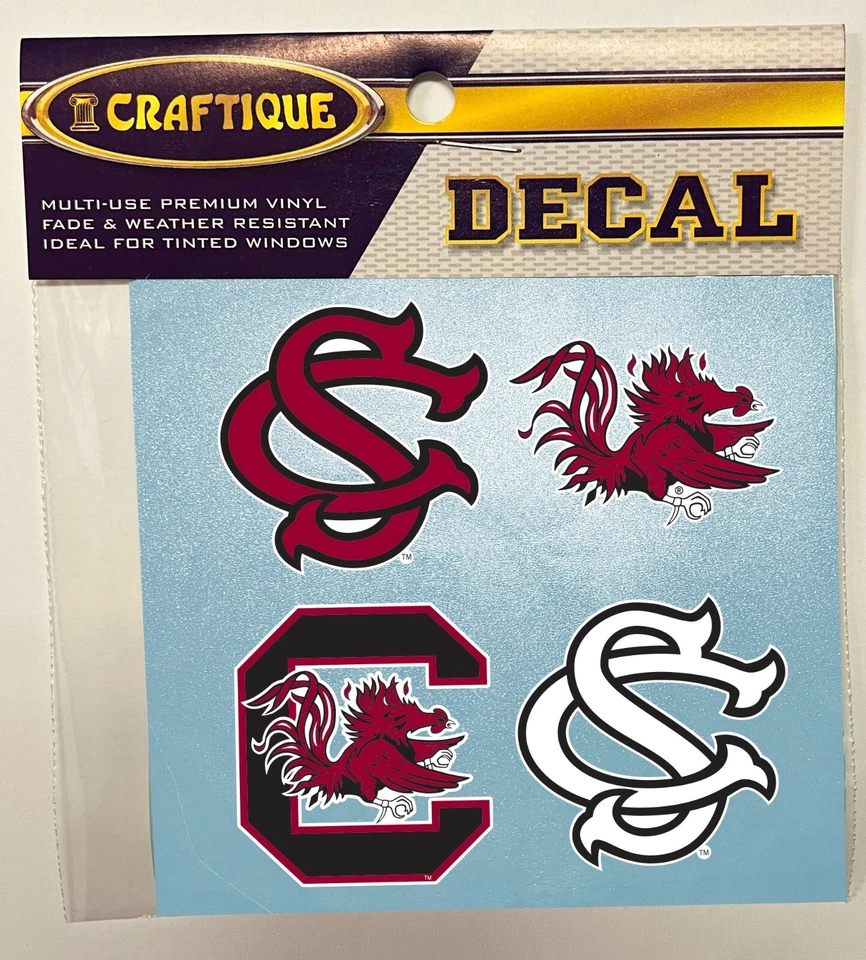 South Carolina Gamecocks VINYL DECAL COMBO Pack or Car Truck iPhone Stickers - Image 1 of 1