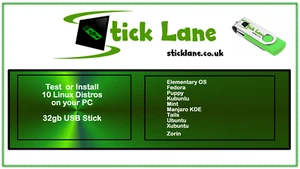 Try Linux 10 Distros on 32GB USB Stick, Mint, Ubuntu, Puppy, Tails plus  Choice - Picture 1 of 12