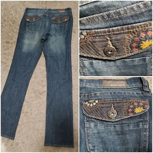 Element Denim Blue Denim Embroidery Back Pocket Faded Bootleg Jeans ~ 5 M3020 - Bild 1 von 12