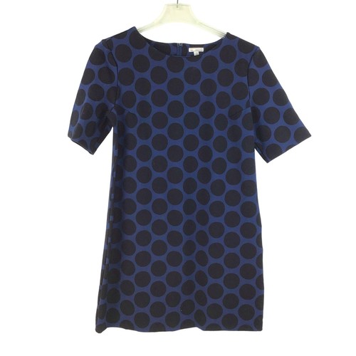 VETEMENTS Abito da lavoro Gap donna 12 mini maglia blu nero a pois schiena cerniera esposta