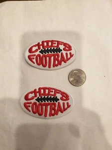 (2)Kansas city chiefs Football embroidered iron on patches 3. X 1.75” - Picture 1 of 1