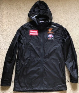 TTT GWS Giants Sydney AFL Zip Spray Jacket Pockets Hood Lined Black Mens S VGC - Picture 1 of 14