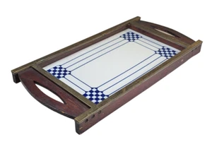 Antikes Jugendstil Tablett: Wächtersbach Keramik, Bronze & Mahagoni, Josef Olbrich - Bild 1 von 22