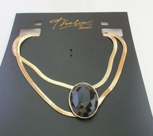 New Thalia Sodi Women's Necklace Gold Tone Black Pendant Discount Shipping Rate - Picture 1 of 1
