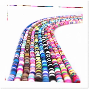 3200pcs Handmade Polymer Clay Beads - 10 Strands of 6mm Vinyl Heishi Chip Disk F - Picture 1 of 7