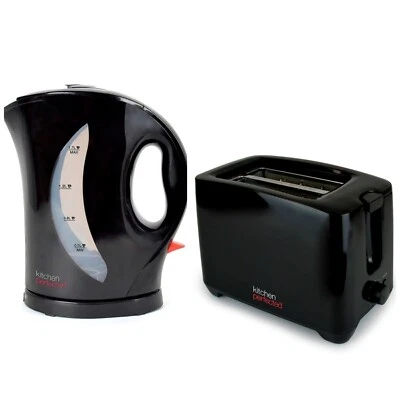 Kitchen Perfected Jug Kettle & 2 Slice Wide Slot Toaster Set - Black - Image 1 of 3