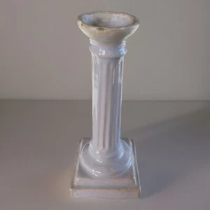 Antiker kontinentaler Fayence Säulen Kerzenständer, um 19. Jahrhundert - Bild 1 von 12