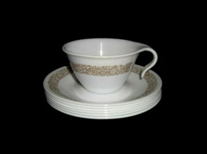 Corning Corelle Woodland Hook Handle Cup and 6 Saucers  - Picture 1 of 11