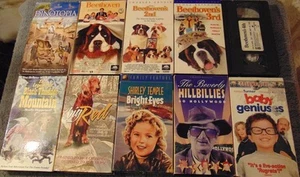 Lot of 10 ASSORTED Family Film VHS Tapes - Beethoven 1-4 Big Red Dinotopia + - Imagen 1 de 1