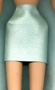 FALDA CORTA HECHA A MANO BARBIE - AQUA PERLA CUERO GENUINO ROPA ORIGINAL - Imagen 1 de 2