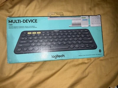 Logitech K380 Multi-Device Ultra Thin Wireless Bluetooth Keyboard Windows IOS - Image 1 of 2