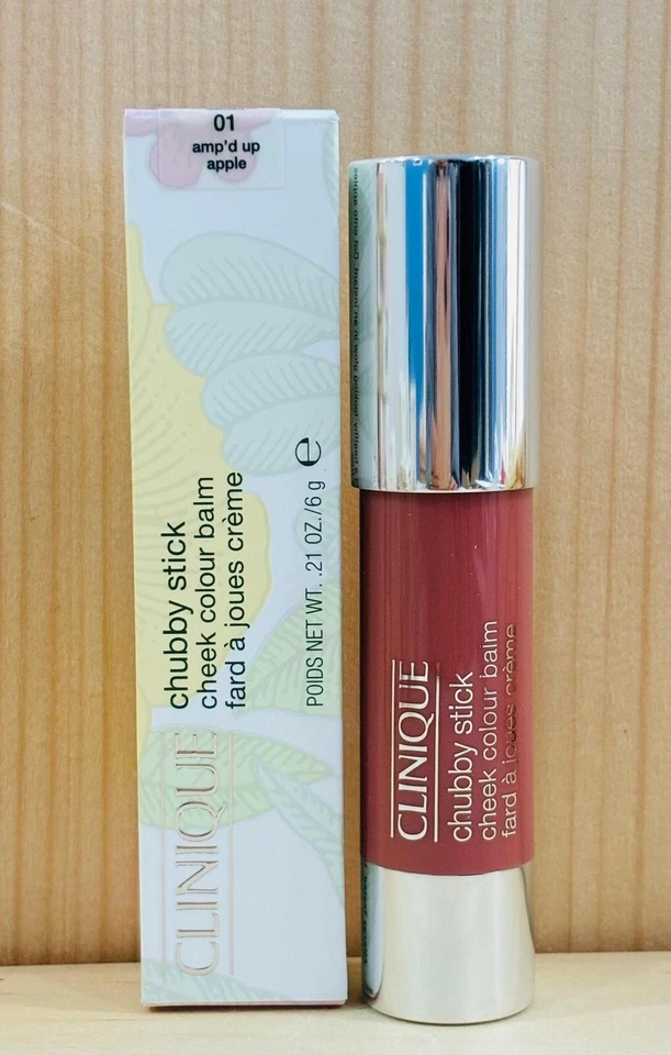 CLINIQUE Chubby Stick Bálsamo color mejillas .21 oz/6 g ~ 01 AMP'D UP MANZANA ~ Fresco Foto 1 de 1