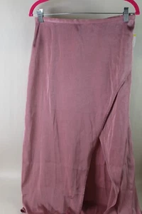 Paige Women's Side Slit Midi Skirt Silk-Pink-MED Has Defect - Picture 1 of 5