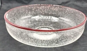 Kenny Pieper Centrotavola Arte Vetro Bollato Console Ciotola Firmata dall'Artista 1997 - Foto 1 di 5