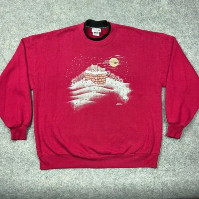 De Colección Suéter de Navidad para Mujer 2X Plus Rojo Gato Abuela Cuello Redondo Sudadera EE. UU. 90s Foto 1 de 4
