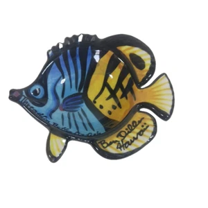 Ben Diller Hawaii Fisch Schmuck Schale oder Wandbehang Keramik signiert - Bild 1 von 6