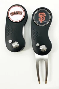 GOLF SWITCHBLADE San Francisco Giants DIVOT REPAIR TOOL + Ballmarker Black - Picture 1 of 1