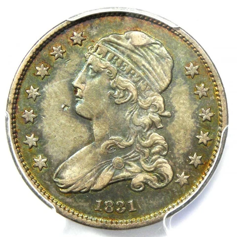 1831 Capped Bust Quarter 25C - PCGS AU Details - Rare Early Date Certified Coin Cover