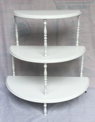 Vintage 3 Tier Half Moon Console / End Table - Nice!! Cover
