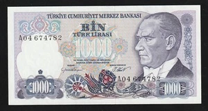 Turkey, 1000 Lira, ND (1986 - 1992), P-196, UNC Banknote, Serie- A04, Fatih - Picture 1 of 2