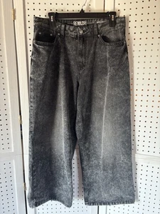 REWASH Wide Leg Super High Rise Baggy Cropped Acid Wash Black Size 9 or 29 - Bild 1 von 10